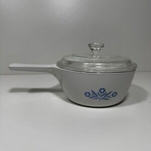 Vtg Corning Ware Cornflower Blue P-89-B 2.5 Cup Spout Saucepan Pyrex P-81-G Lid